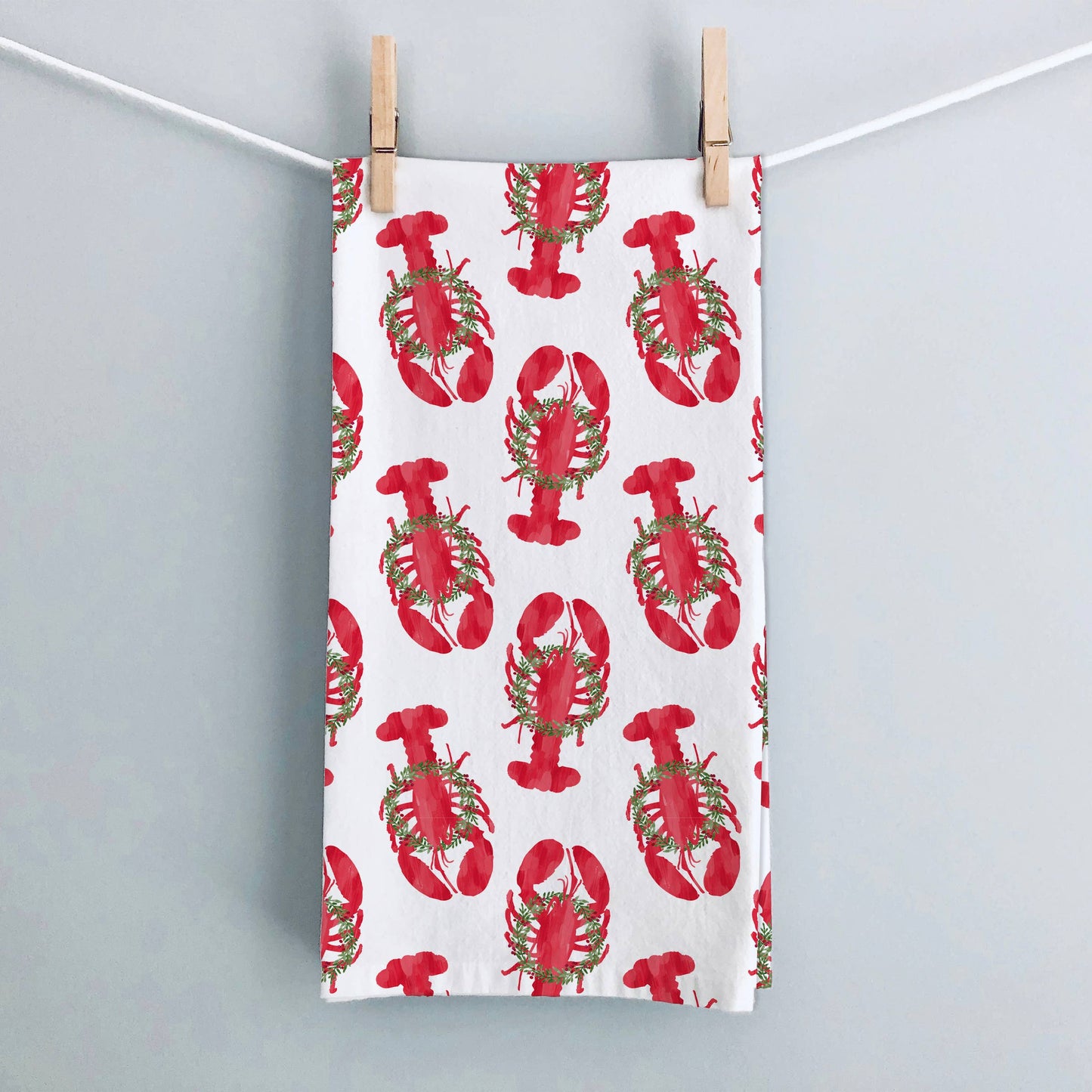 Holiday Lobsters Kitchen Tea Towel