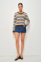 Kay Striped Button Up Cardigan