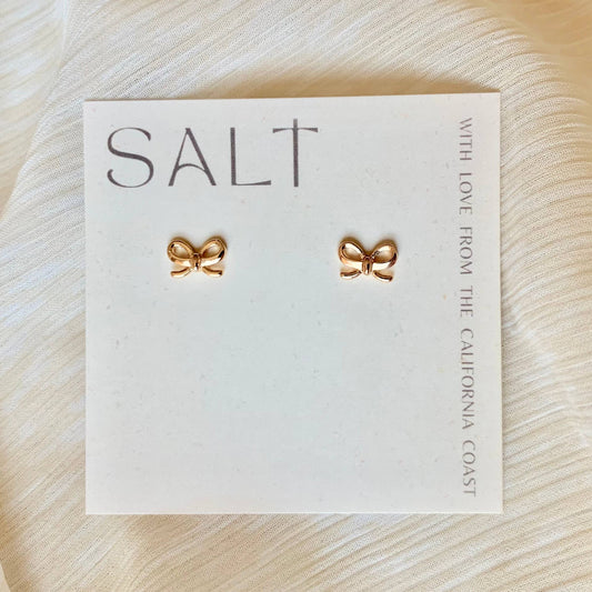 Gold Bow Stud Earrings