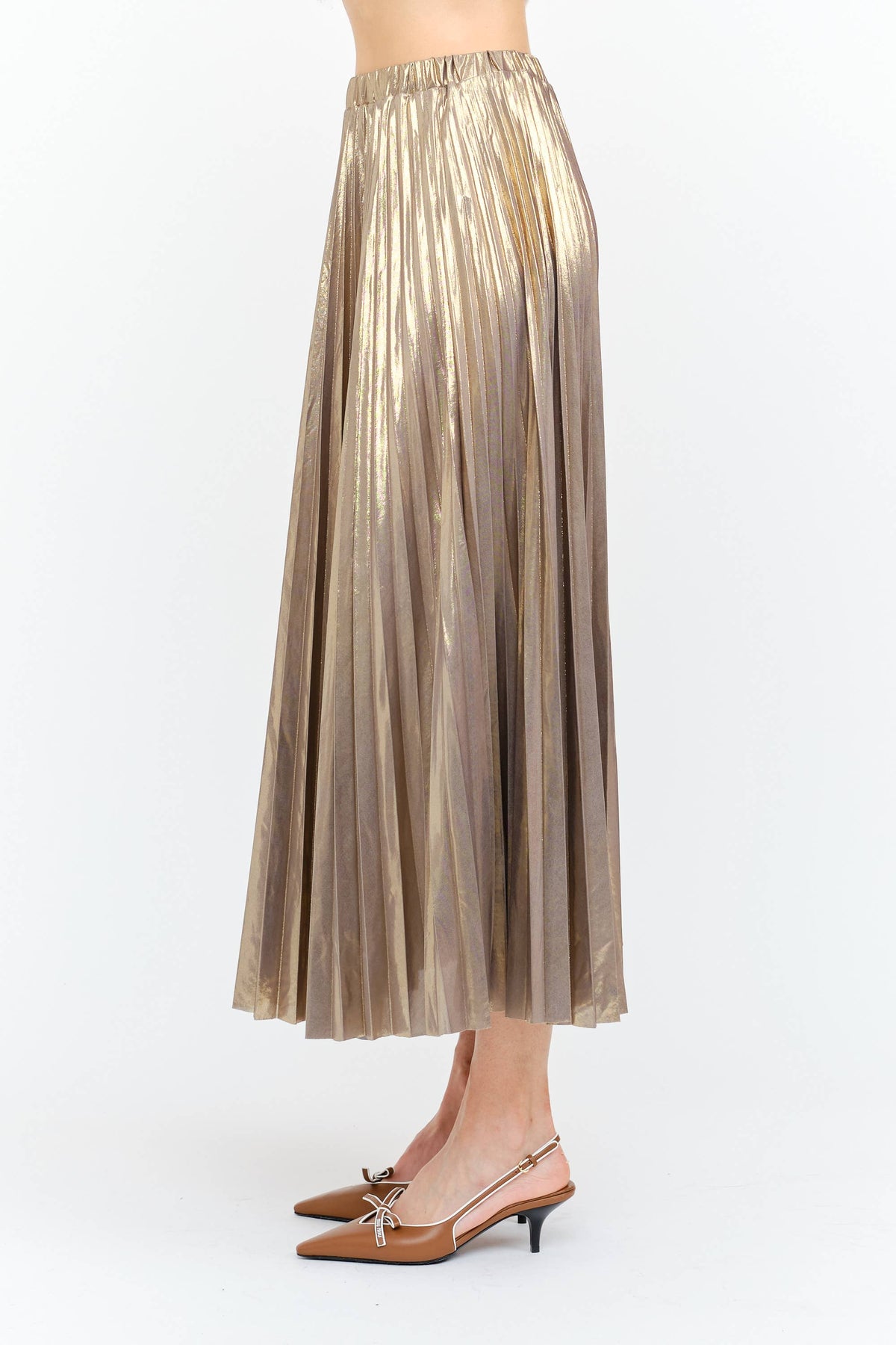 Alessandra Gunmetal Pleated Skirt