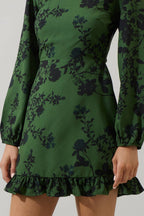 Floral Ruffle Flounce Mini Dress