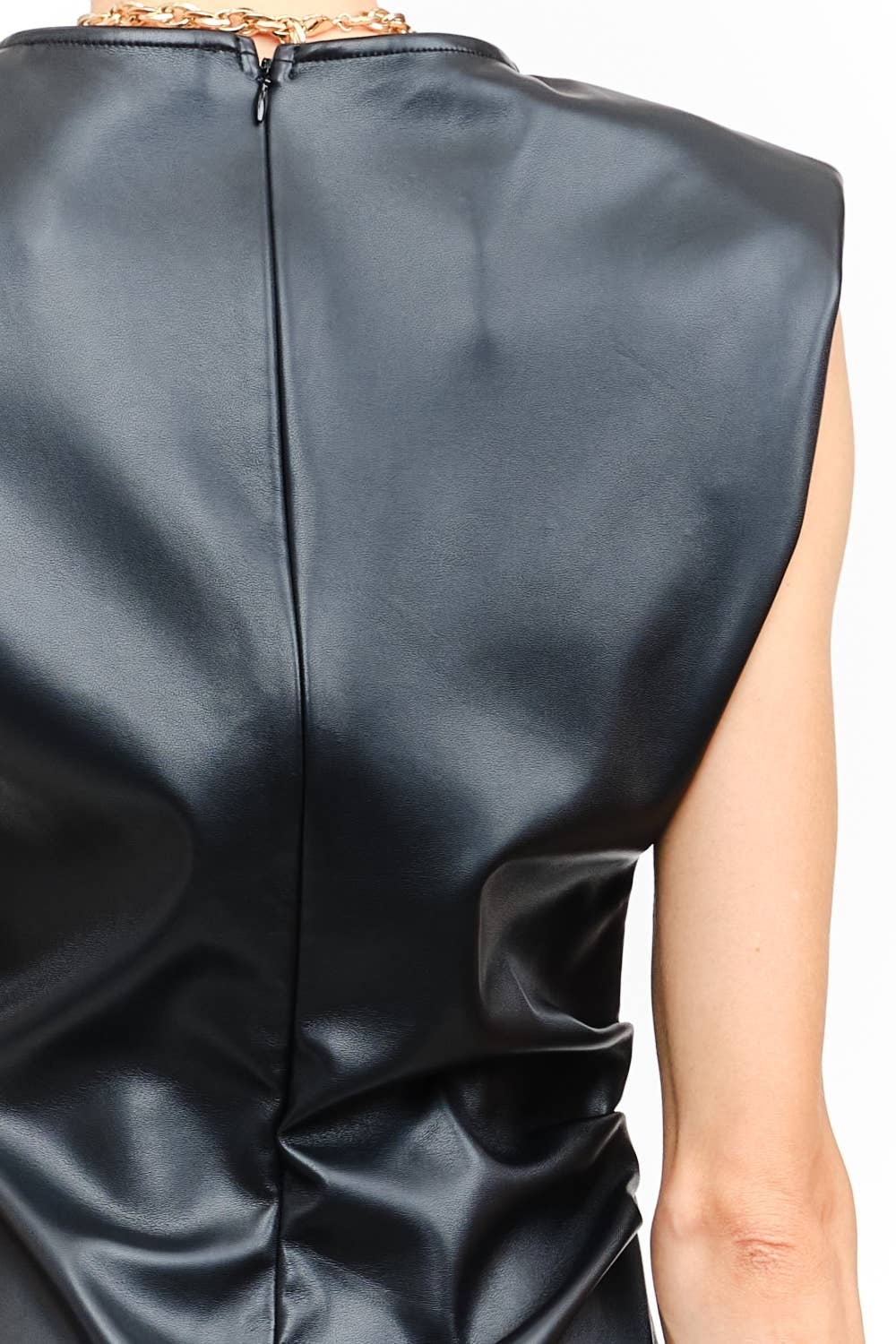 Emily Black Vegan Leather Dress