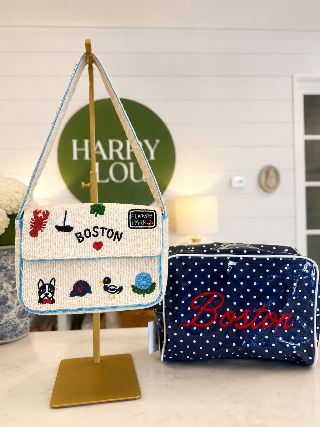 Signature Boston Beaded Shoulder Bag