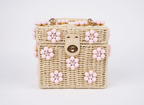 Wicker Bucket Daisy Flower Purse
