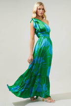 Seamoss Floral Bayou One Shoulder Maxi Dress