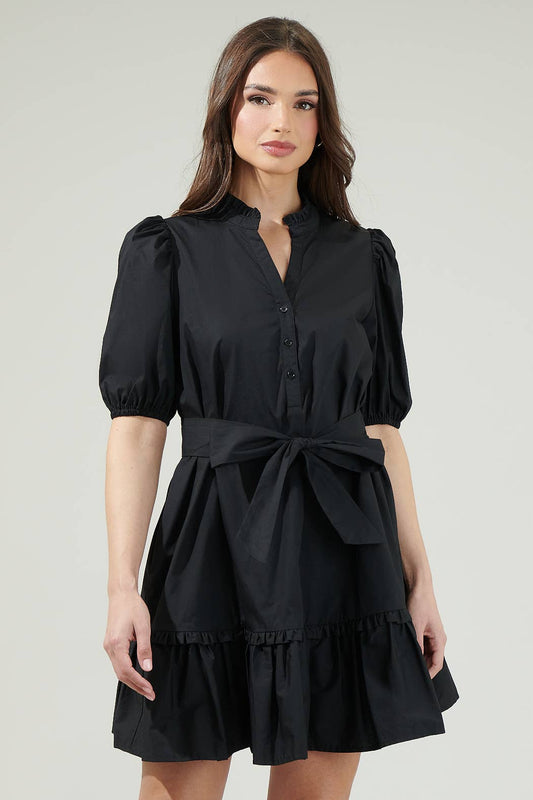 Sasha Split Neck Mini Dress