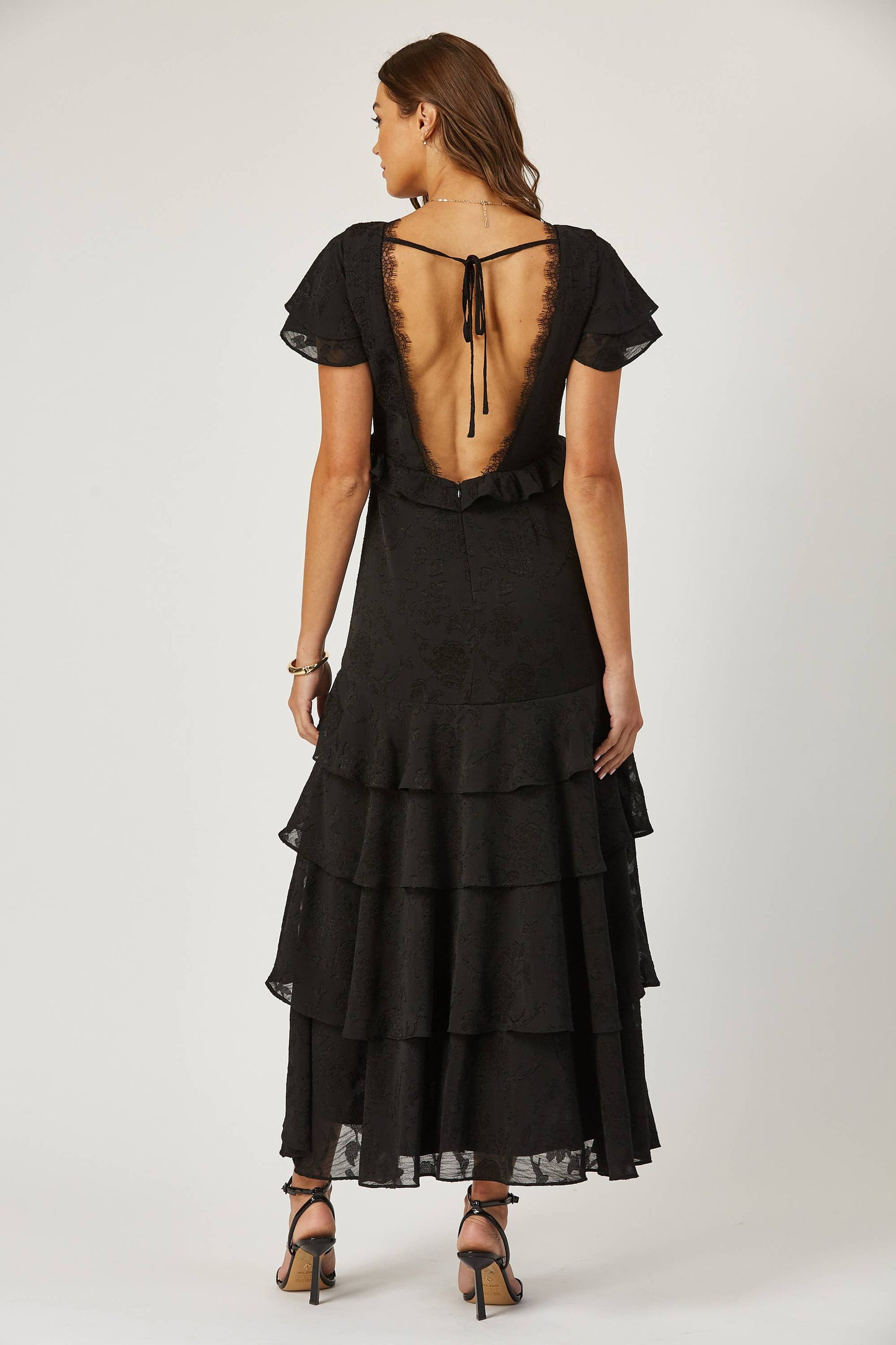 Aubrey Black Tiered Maxi Dress