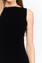 Carmine Black Velvet Dress