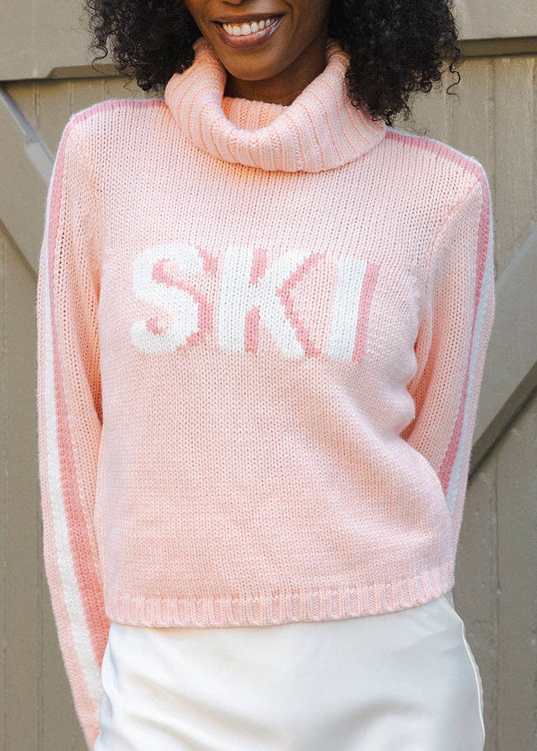 Jade Turtleneck Sweater - Light Pink Ski