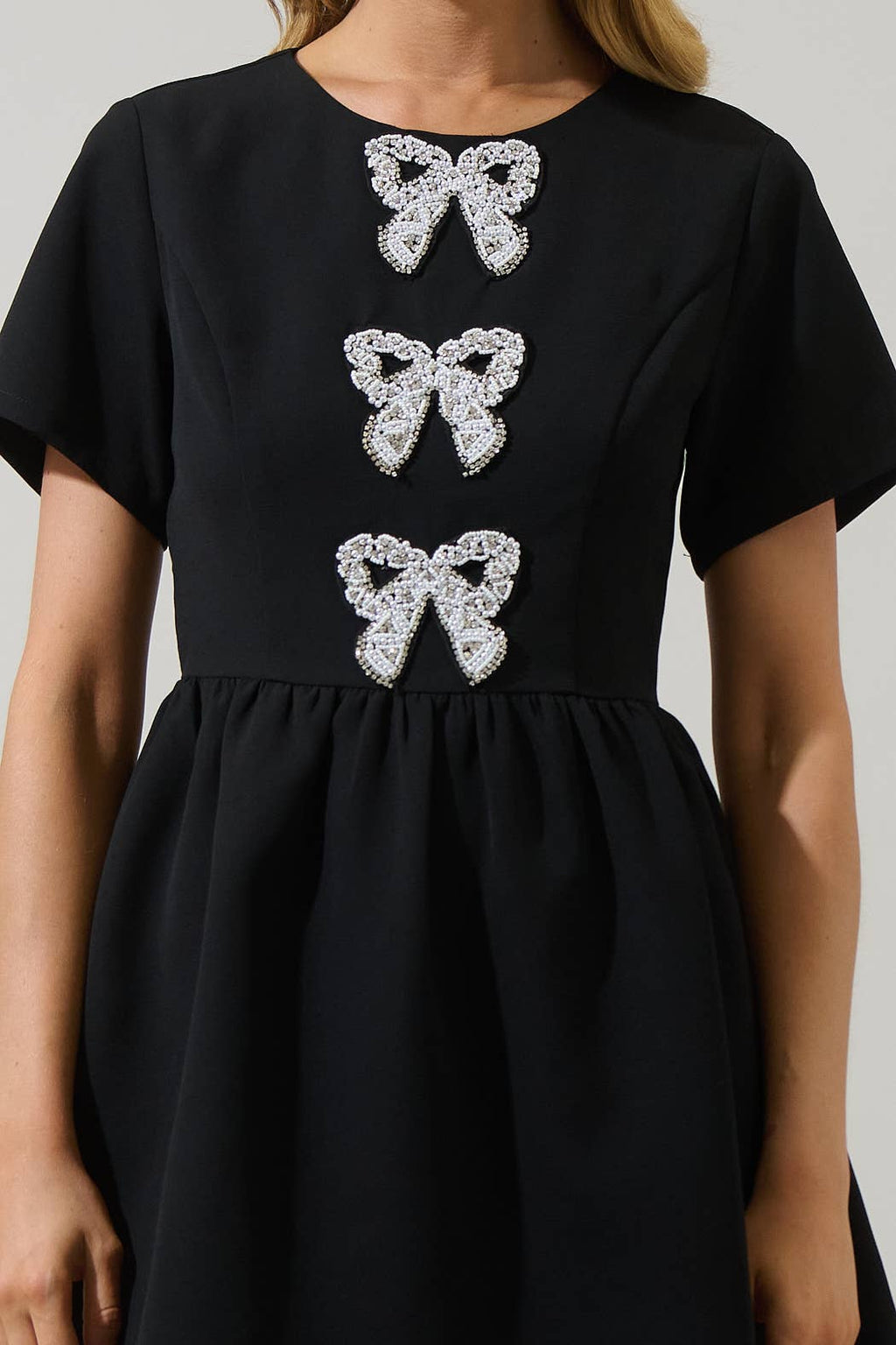 Kaida Bow Flare Mini Dress