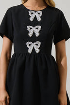 Kaida Bow Flare Mini Dress