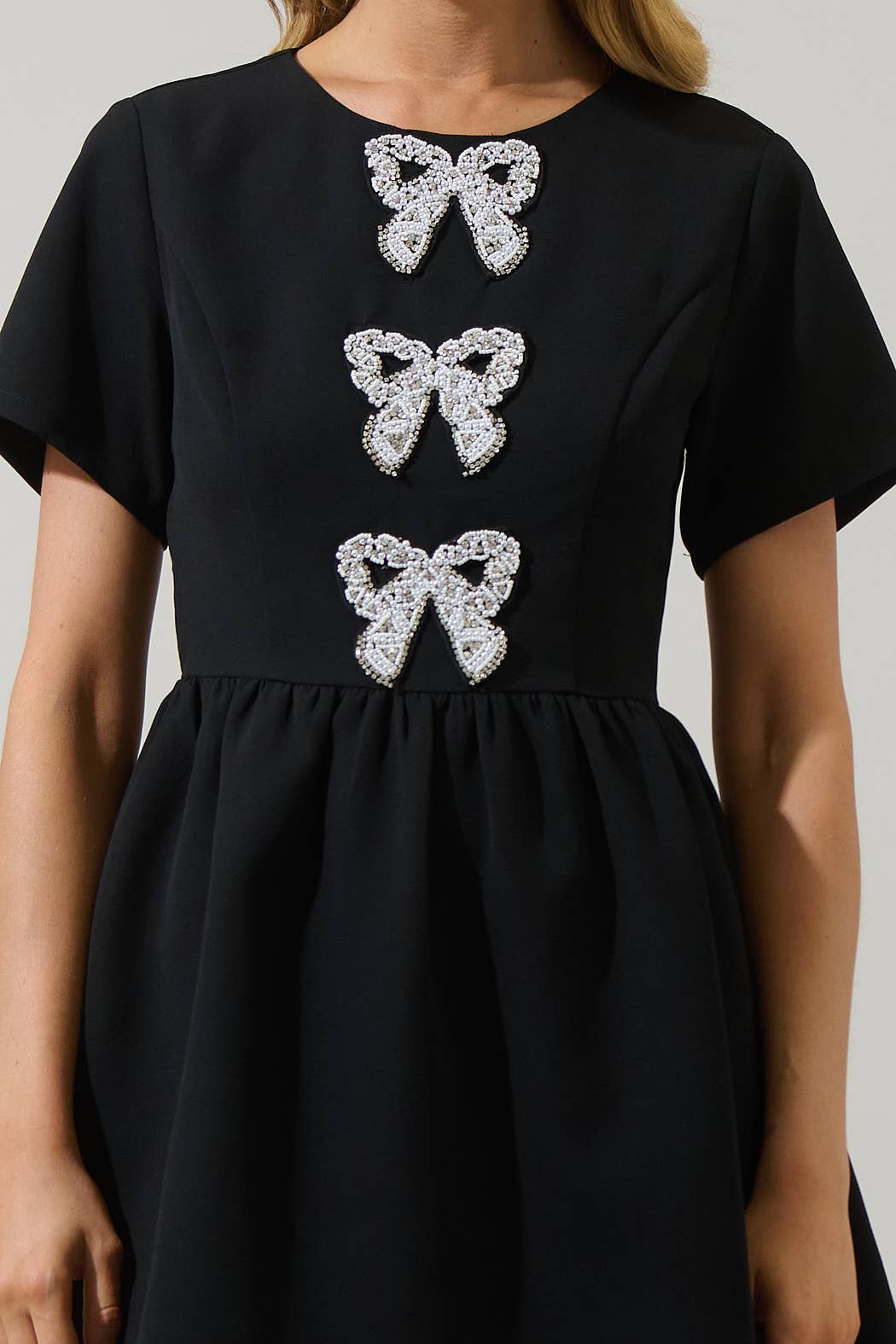 Kaida Bow Flare Mini Dress