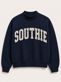 Navy Polka Dot Custom Mockneck