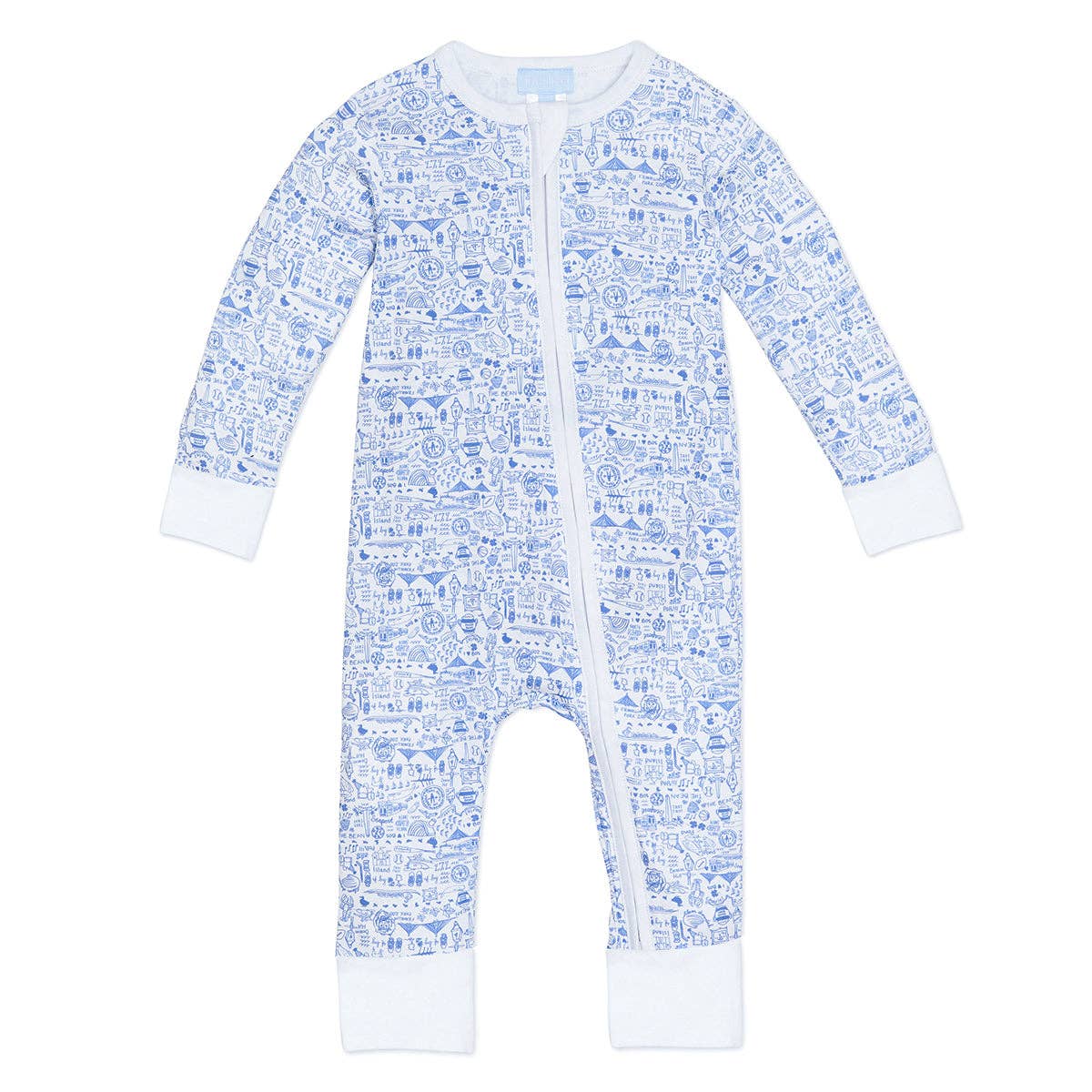 Joy Street Boston Zip Baby Onesie - Blue