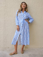 Noya Blue Palm Dress