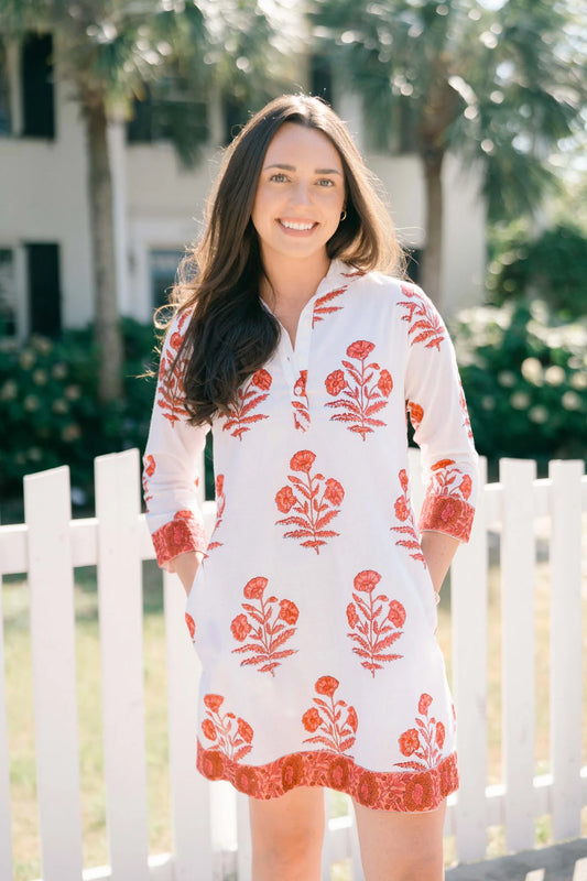 Victoria Dunn Sully Mandarin Dress- Crimson