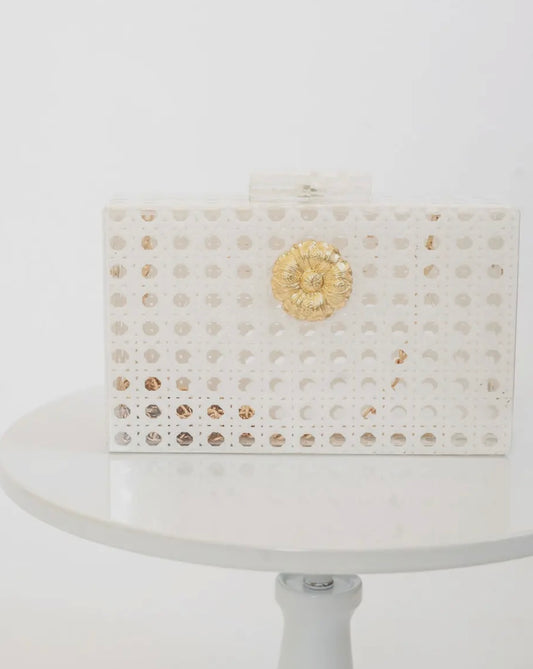 Lisi Lerch White Flower Clutch