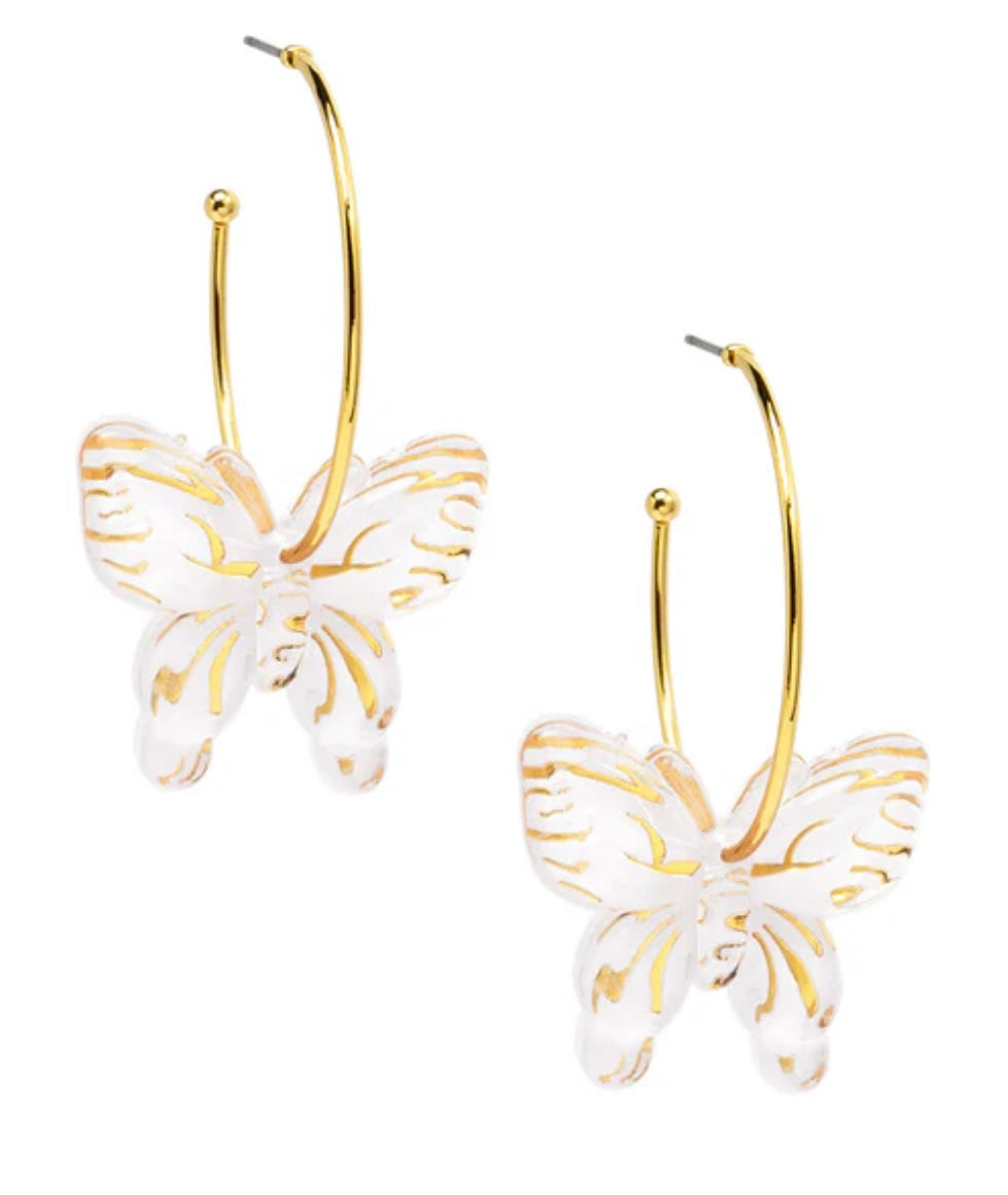 Butterfly Hoop Earring