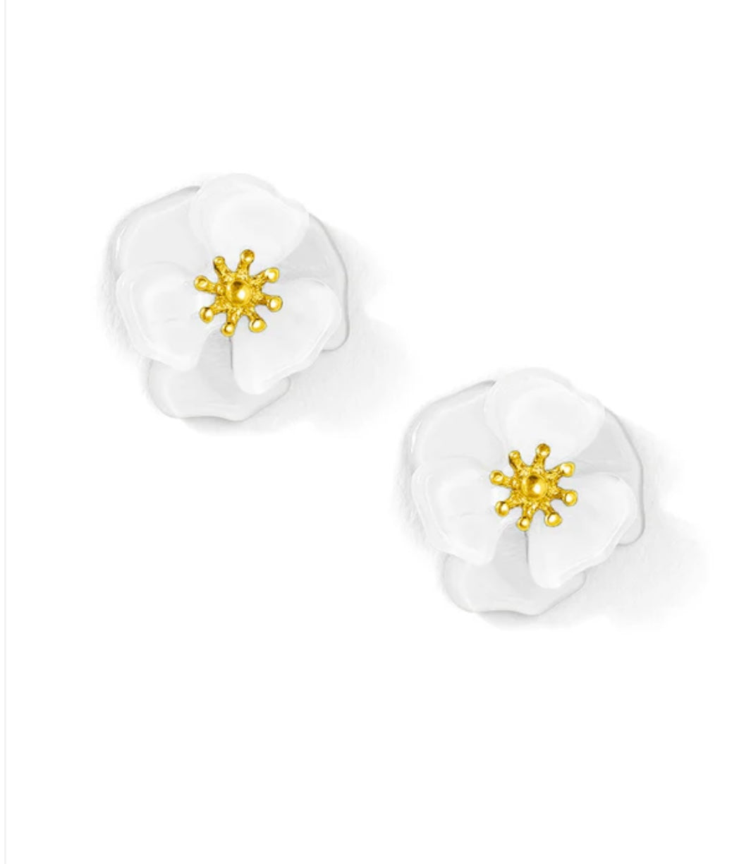 Mini Flower White Resin Earring