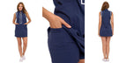 Navy Mock Neck Dress