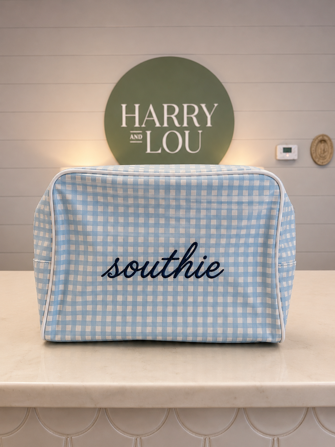 PRE-ORDER Southie Gingham Cosmetic Bag