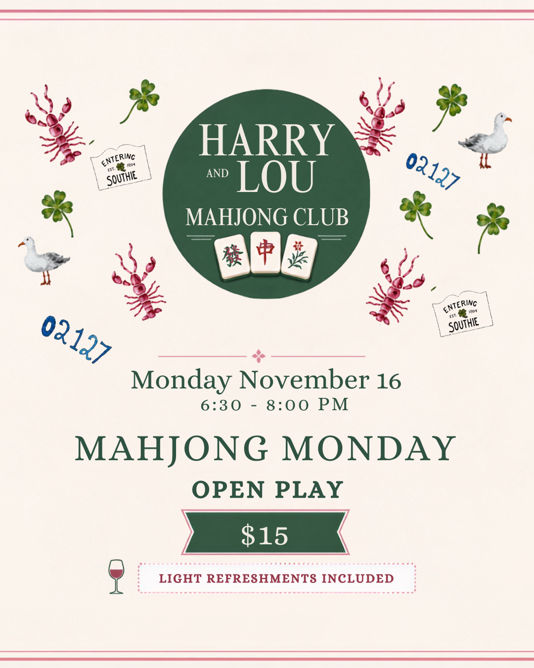Mahjong Monday Open Play November 16