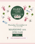 Mahjong 101 Intro Class November 19