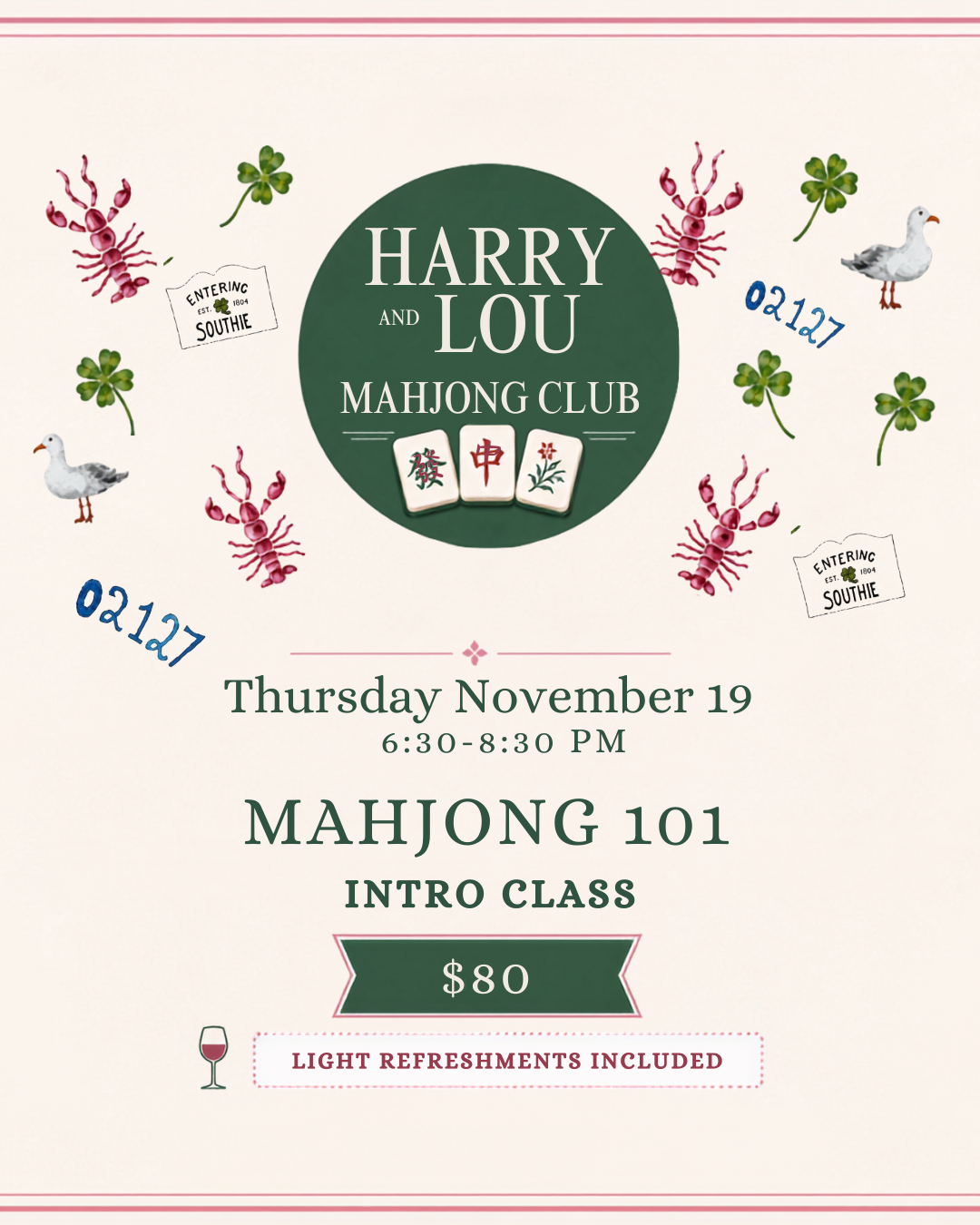 Mahjong 101 Intro Class November 19