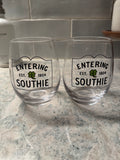 Entering Southie Wine Glass