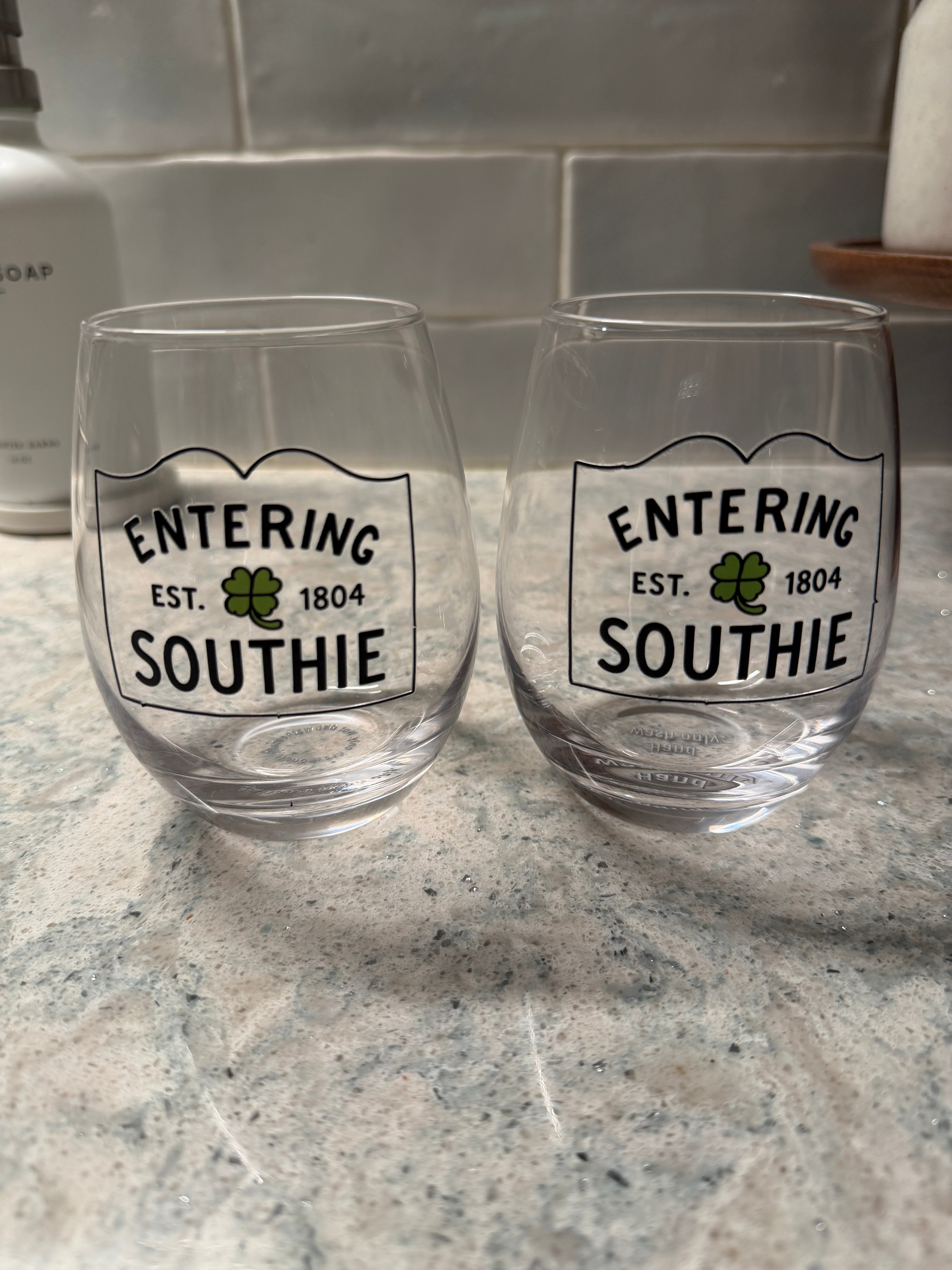 Entering Southie Wine Glass