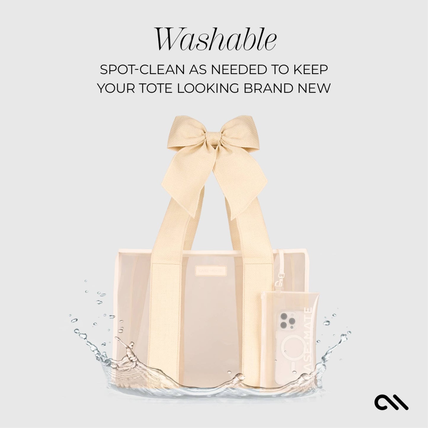 Special Edition Bow Ecru Raffia Jelly Tote With Phone Pouch