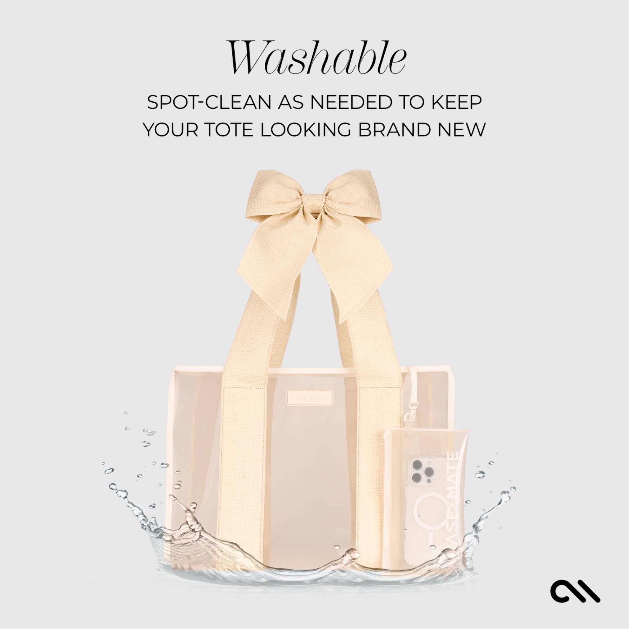 Special Edition Bow Ecru Raffia Jelly Tote With Phone Pouch