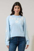 Celestial Floral Embroidered Sweater