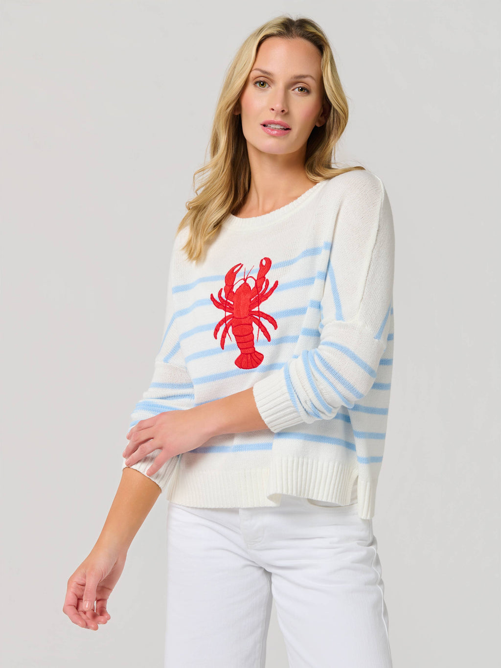 Lobster Sweater - Blue and White