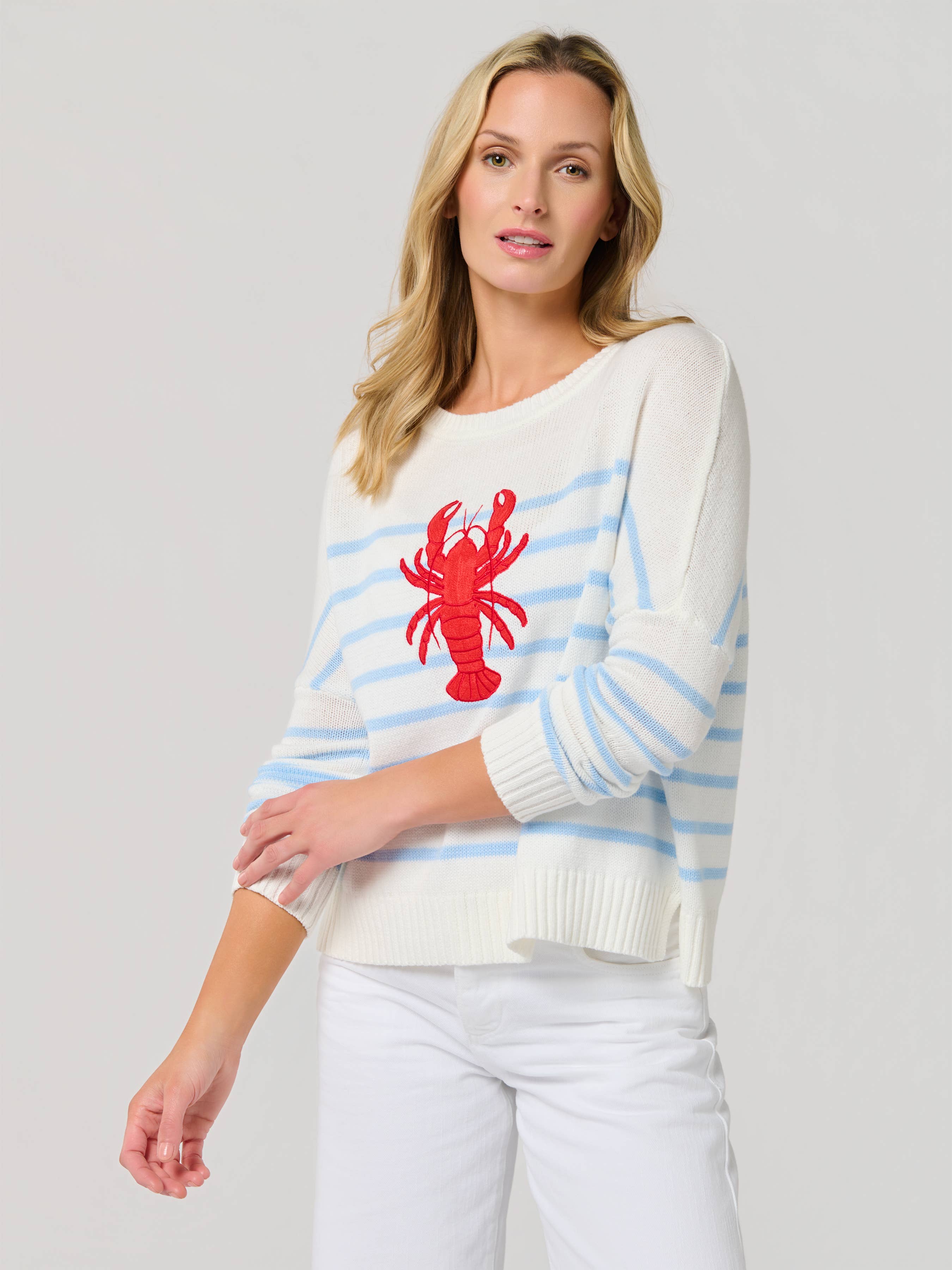 Lobster Sweater - Blue and White