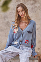 Crochet Patch Cardigan–Nautical Motifs