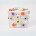 Wicker Bucket Daisy Flower Purse