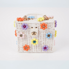 Wicker Bucket Daisy Flower Purse