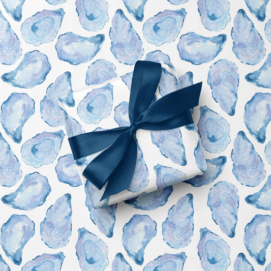 Watercolor Mussel Shell Gift Wrap | Oyster Shell Gift Wrap