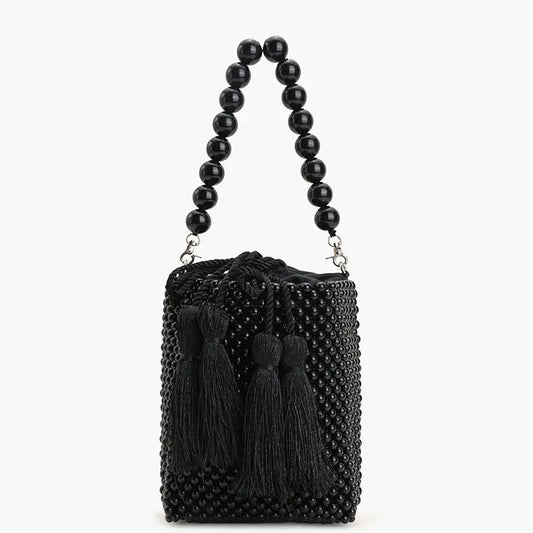 America & Beyond Tahitian Beaded Top Handle Bag