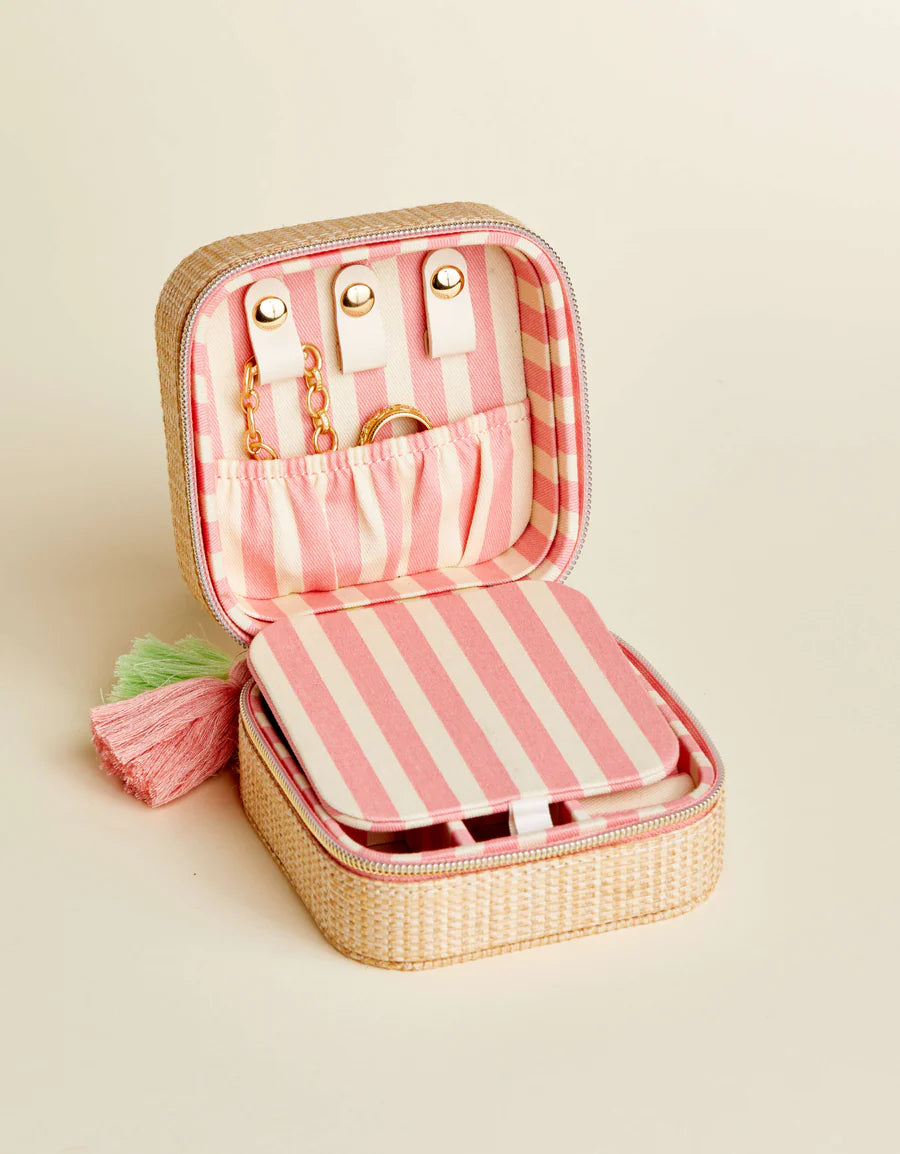 Spartina Boho Jewelry Mirror Travel Case Palm Tree