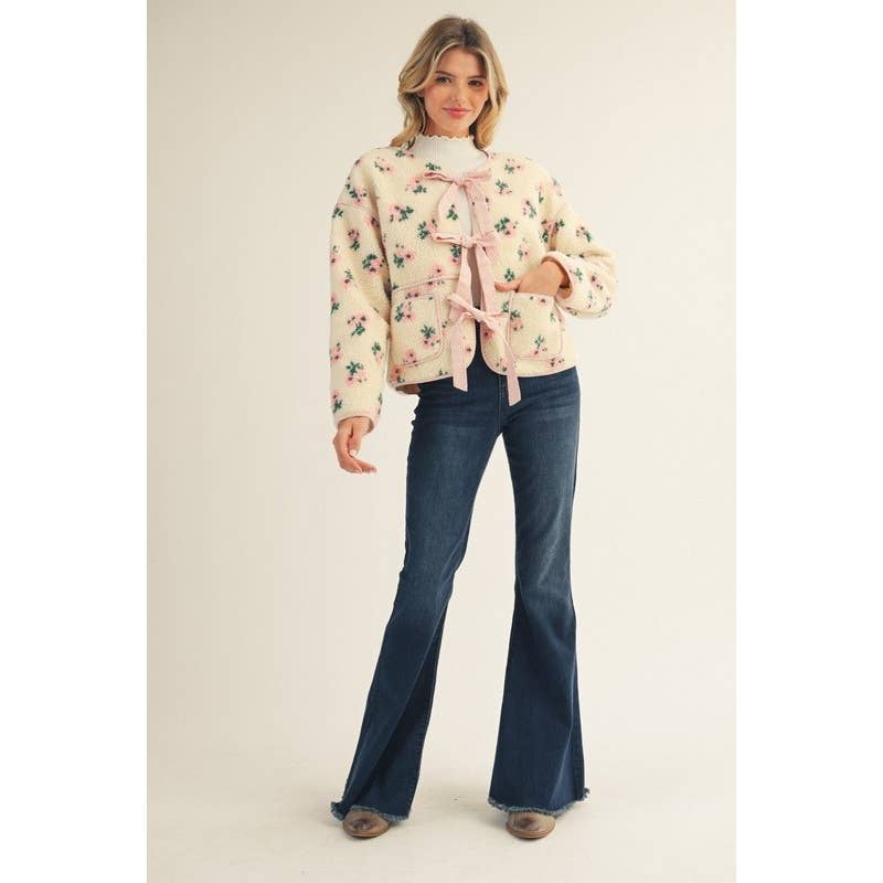 Floral Sherpa Fleece Jacket