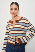 Kay Striped Button Up Cardigan