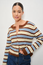 Kay Striped Button Up Cardigan