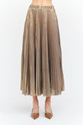 Alessandra Gunmetal Pleated Skirt