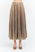 Alessandra Gunmetal Pleated Skirt