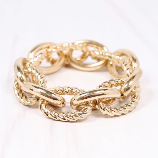 Cates Link Stretch Bracelet Gold