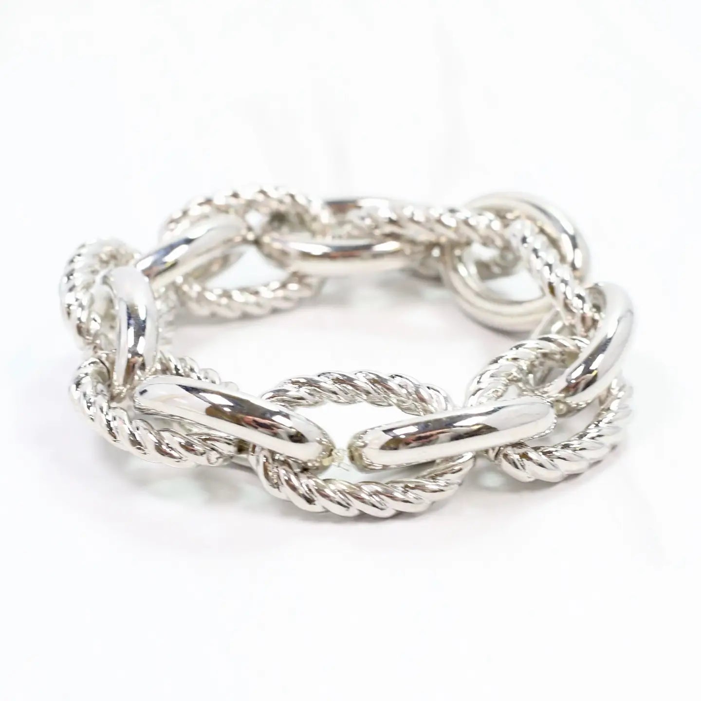 Cates Link Stretch Bracelet Silver