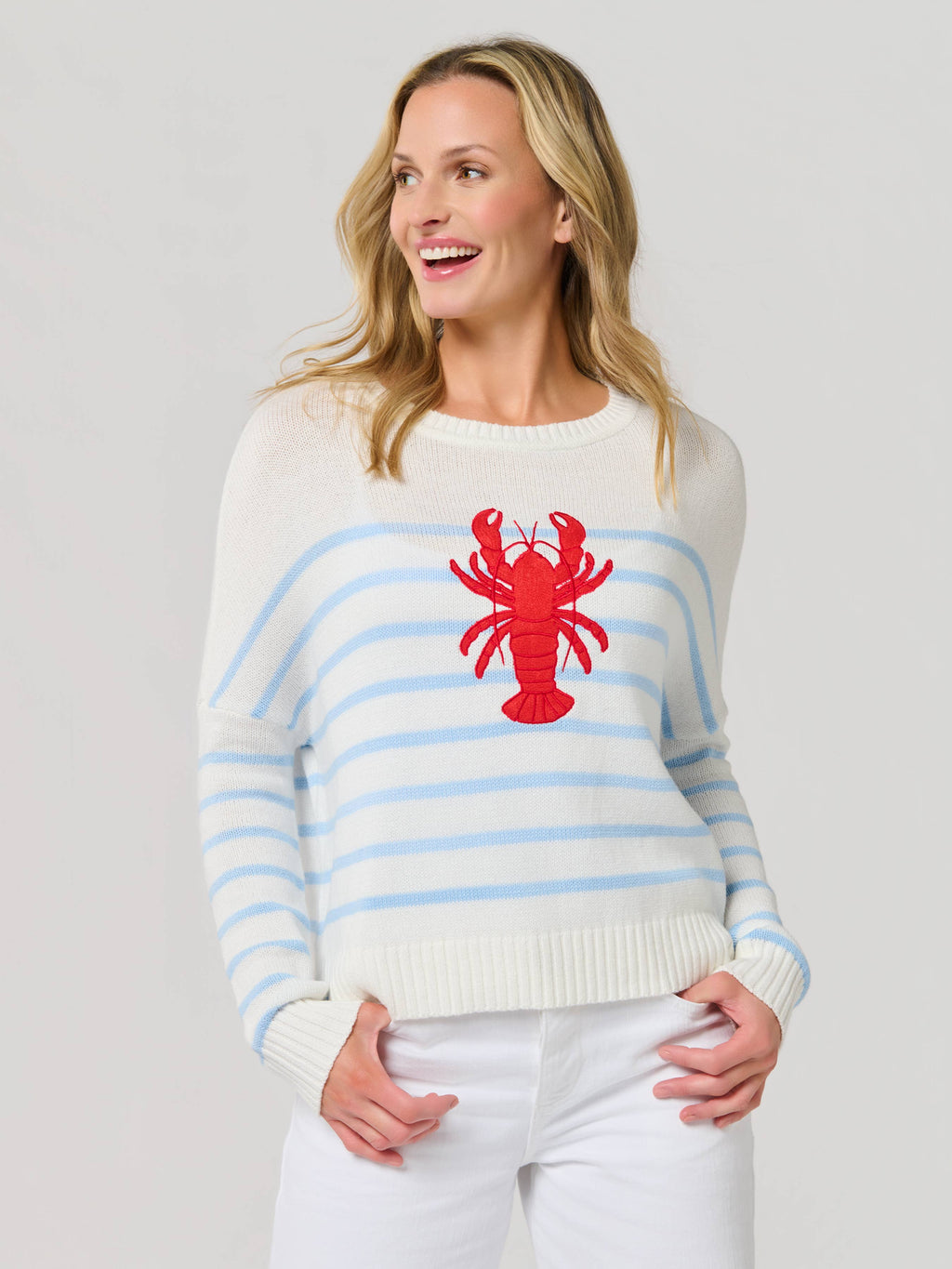 Lobster Sweater - Blue and White