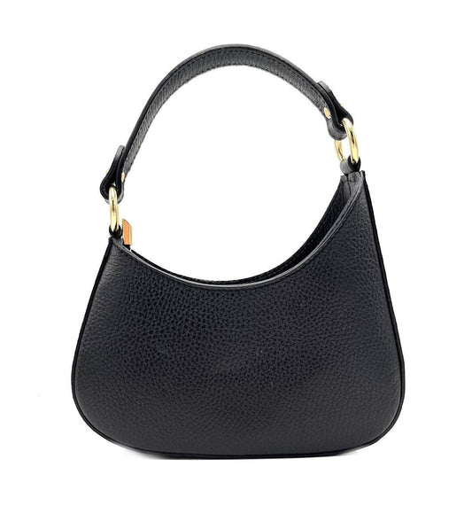 Black Leather Mini Shoulder Bag